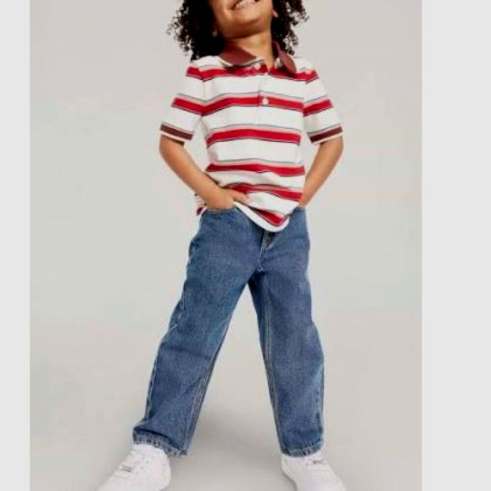 Old Navy Astro Jeans Relaxed Fit Straight Leg Adjustble Waist Denim Pants Boys 5
